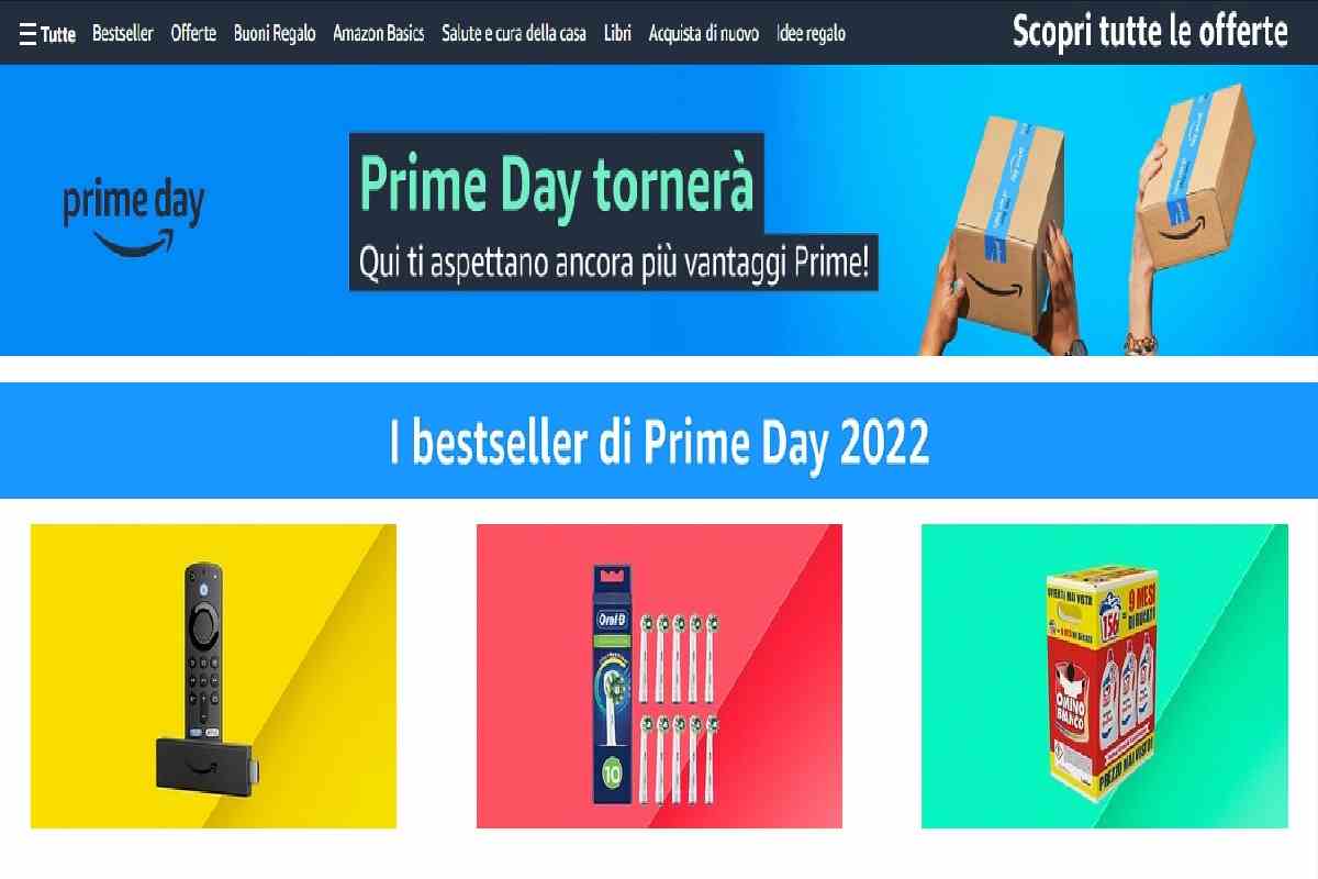 Il sito ufficiale del Prime Day