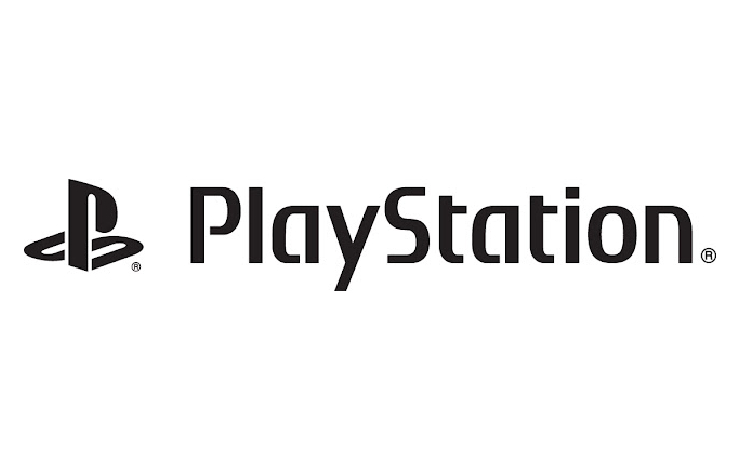 Logo nero di Play Station su sfondo bianco