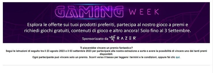 Amazon Gaming Week Concorso